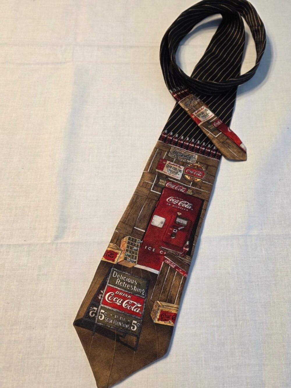 Coca Cola Silk Mens Tie Made in the USA Vintage